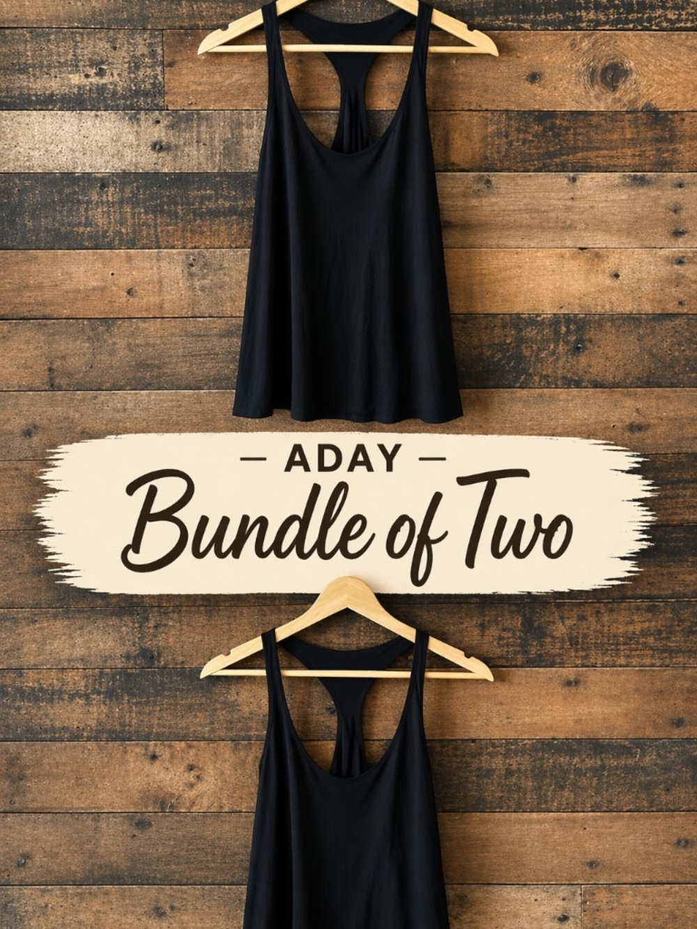 ADAY BLACK Tank Bundle Small | 2-PACK Racerback EUC "Dream Harder" Tank